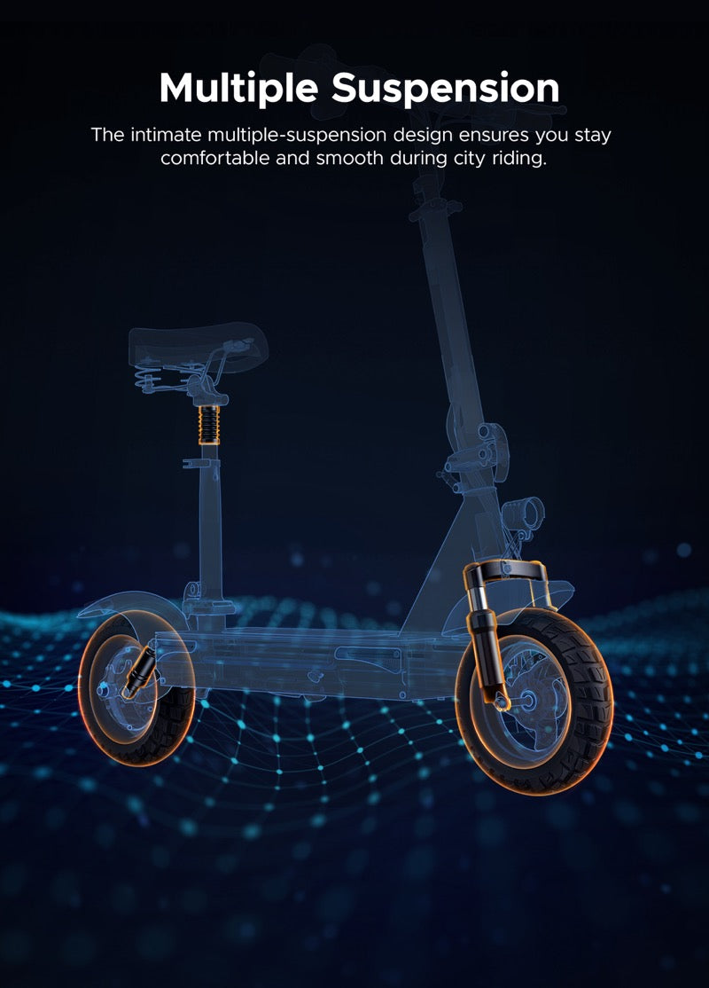 Load image into Gallery viewer, 48V 500W foldable electric scooter with seat ENGINE S66

