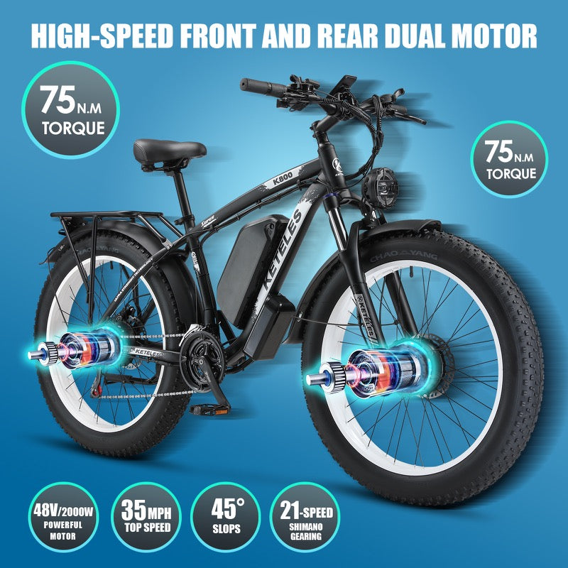 Load image into Gallery viewer, KETELES K800 48V 2000W new look fat tire e-Bike for sale13
