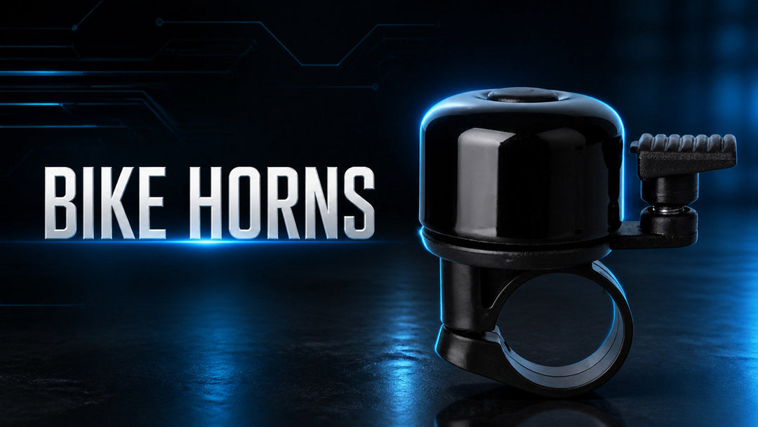 Bike horn collection featuring a compact alloy bicycle bell