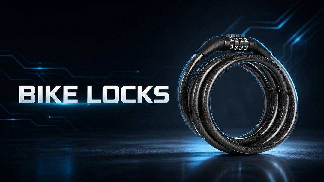Bike lock collection featuring a four-digit combination cable lock