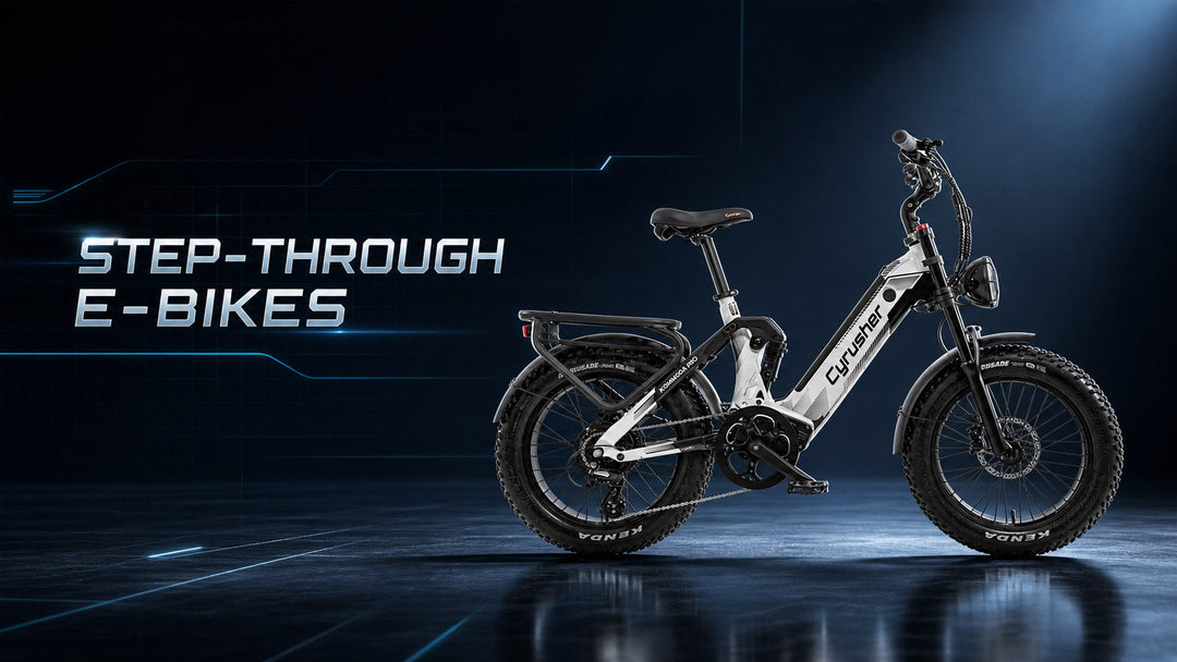 Step-through e-bikes collection featuring the Cyrusher Kommoda Pro e-bike