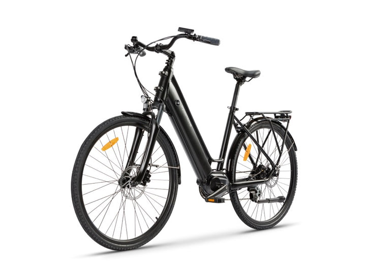 MAGMOVE 700C City eBike with 250W mid-mounted motor, 8-speed gear system, and 80-120km range, featuring adjustable seating4