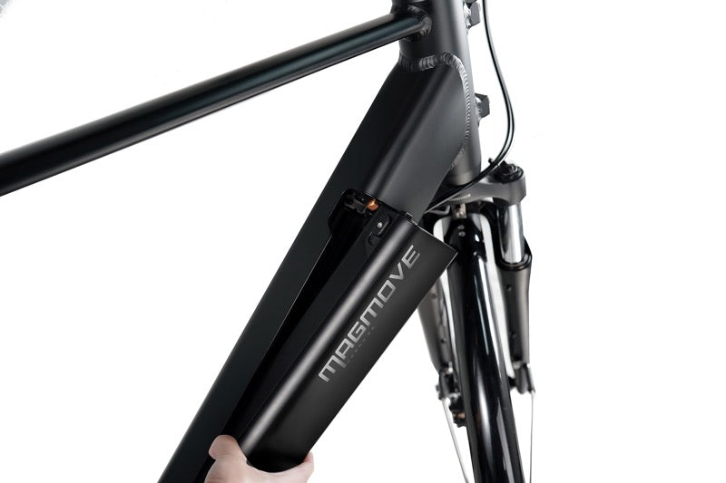 MAGMOVE 700C City eBike with 250W mid-mounted motor, 8-speed gear system, and 80-120km range, featuring adjustable seating5