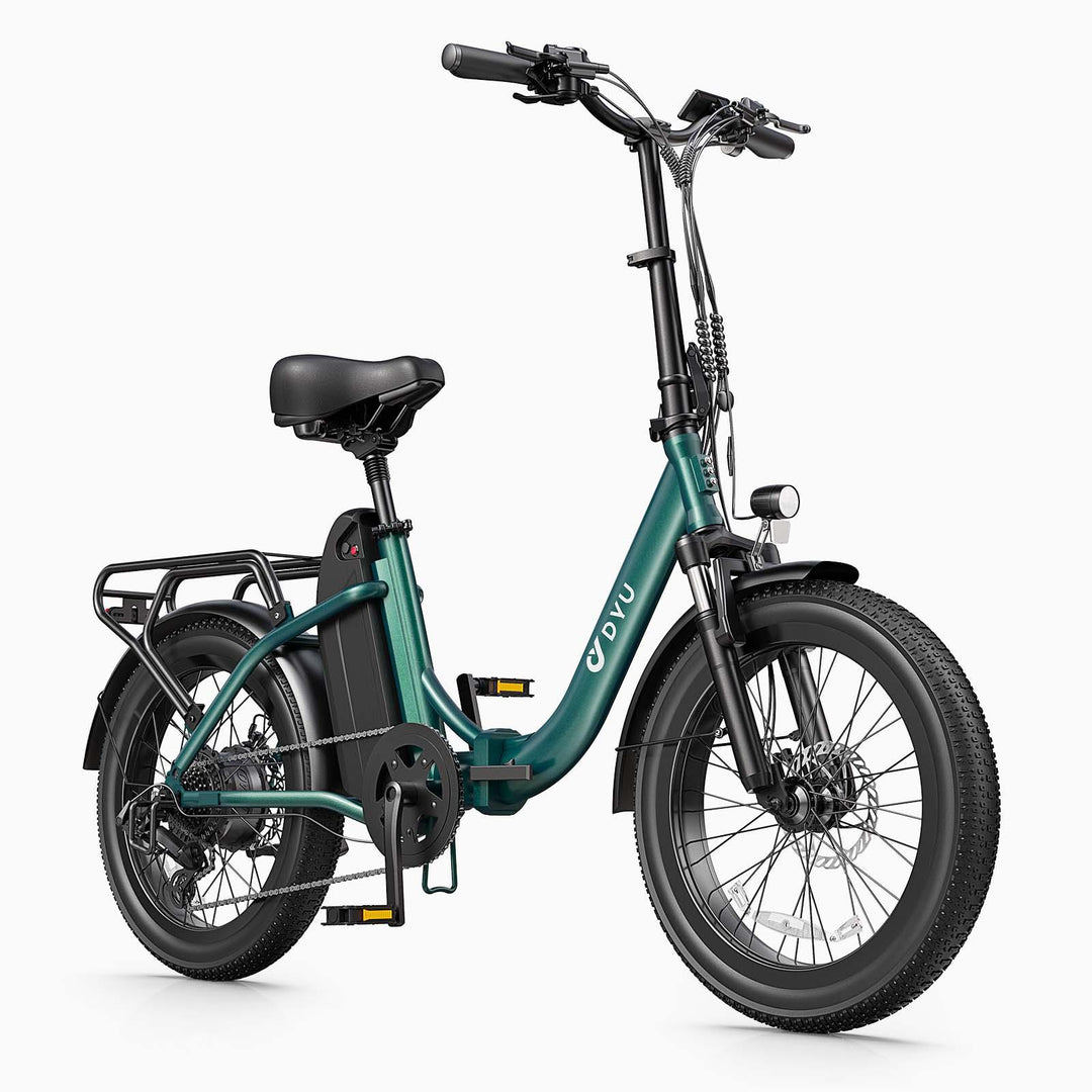 DYU C9 Step-Thru Folding Electric Bike with Hydraulic Oil Disc Brakes and IP54 Rating