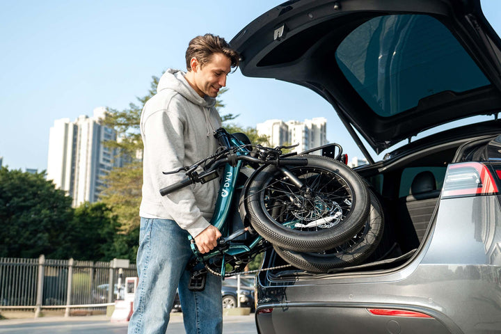 DYU C9 Step-Thru Folding Electric Bike with Hydraulic Oil Disc Brakes and IP54 Rating