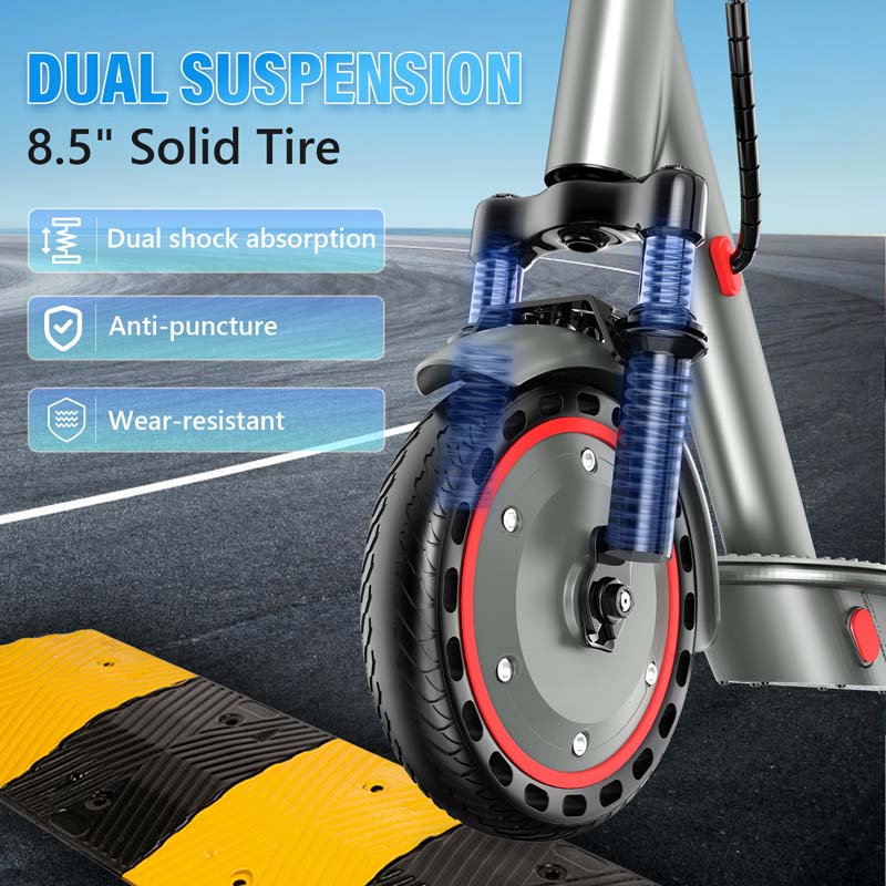 VMAX D8 Pro Electric Scooter with 8.5-Inch Solid Tires and Front Suspension