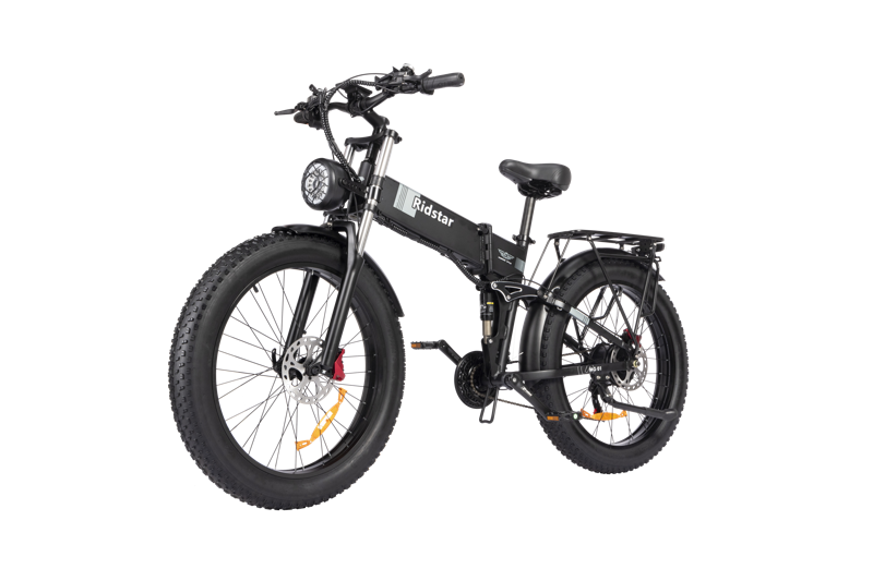 Lataa kuva gallerian katseluohjelmaan Ridstar H26 26 inch Hummer folding electric bike with 48V1000W motor and Shimano 7-speed gear system2
