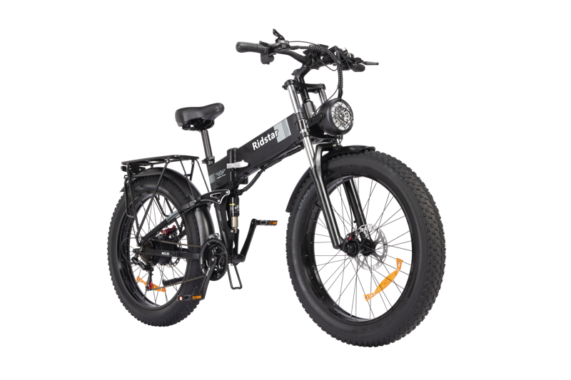 Carregue a imagem no visualizador da Galeria, Ridstar H26 26 inch Hummer folding electric bike with 48V1000W motor and Shimano 7-speed gear system10

