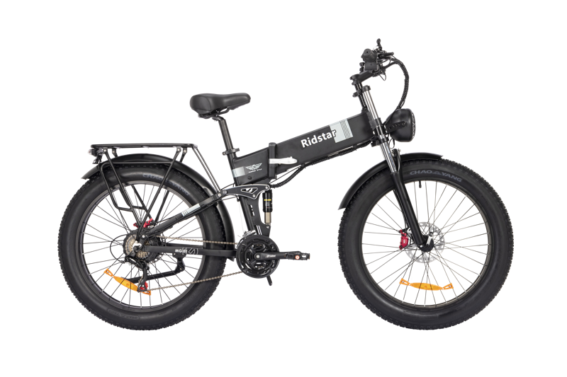Lataa kuva gallerian katseluohjelmaan Ridstar H26 26 inch Hummer folding electric bike with 48V1000W motor and Shimano 7-speed gear system3
