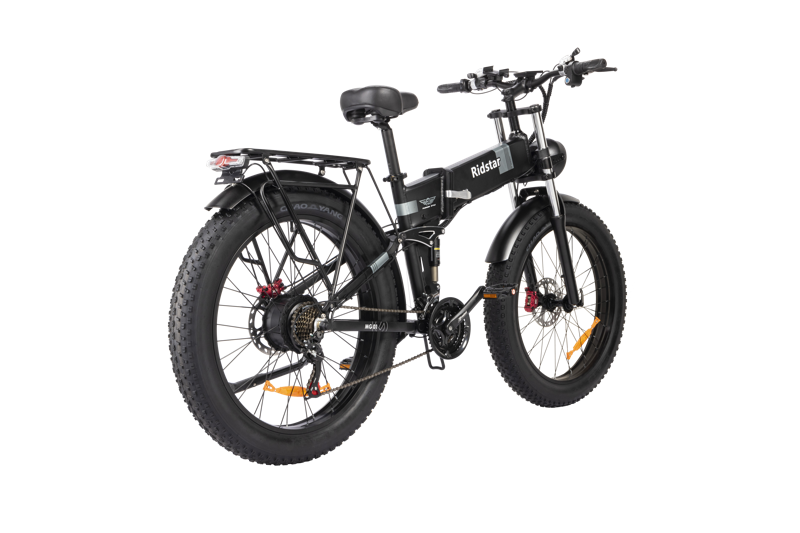 Lataa kuva gallerian katseluohjelmaan Ridstar H26 26 inch Hummer folding electric bike with 48V1000W motor and Shimano 7-speed gear system1
