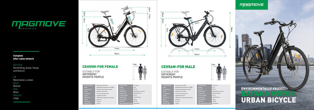 MAGMOVE 700C City eBike with 250W mid-mounted motor, 8-speed gear system, and 80-120km range, featuring adjustable seating2