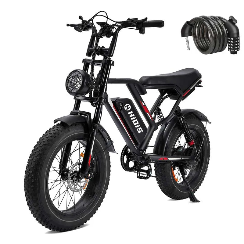 20-Inch Fat Tire Electric Bike with 1000W Motor 48V 17.5Ah Battery and Hydraulic Disc Brakes