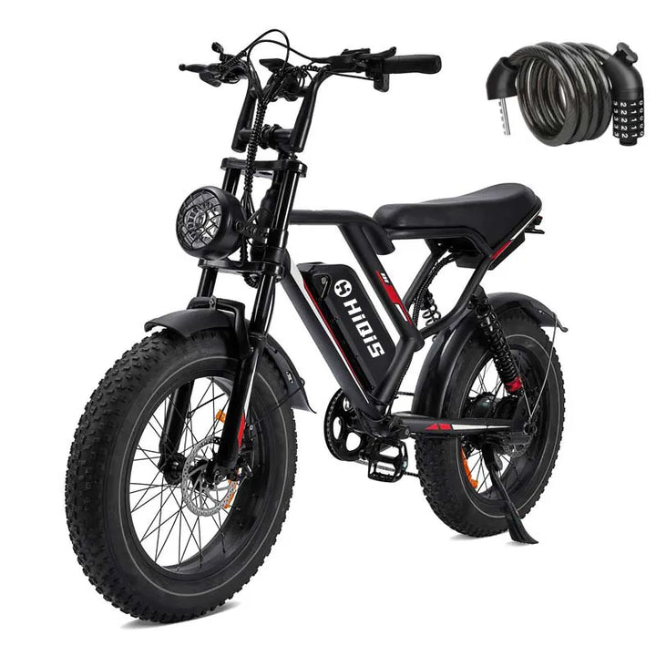 20-Inch Fat Tire Electric Bike with 1000W Motor 48V 17.5Ah Battery and Hydraulic Disc Brakes