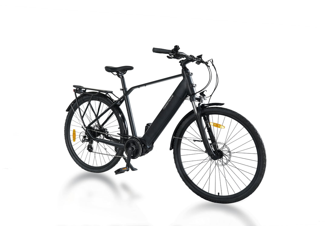 MAGMOVE 700C City eBike with 250W mid-mounted motor, 8-speed gear system, and 80-120km range, featuring adjustable seating0