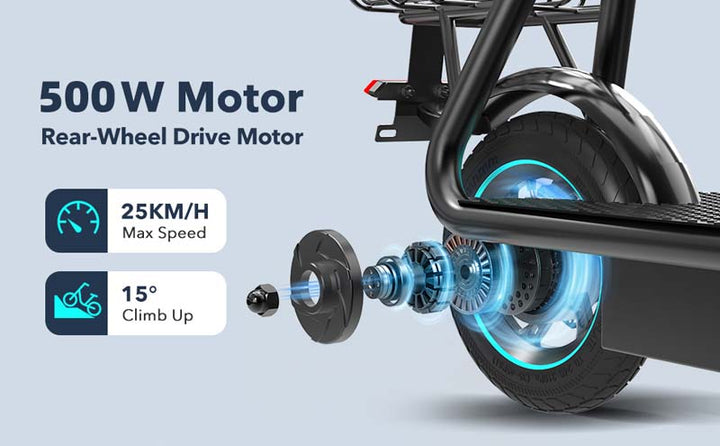 VMAX V12 Pro 600W Electric Scooter with 10-Inch Air Tires and Long-Range Battery