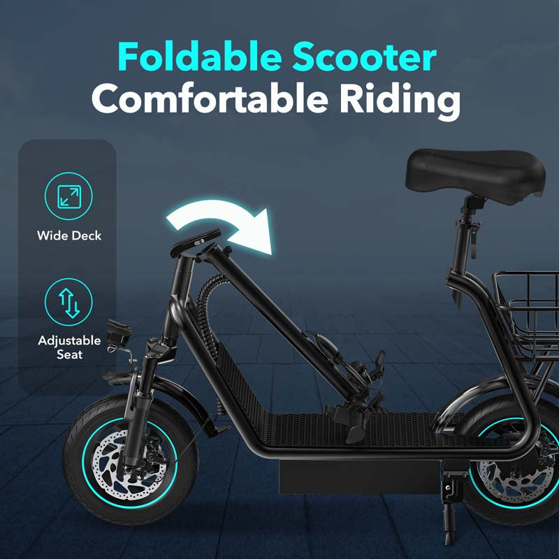 VMAX V12 Pro 600W Electric Scooter with 10-Inch Air Tires and Long-Range Battery