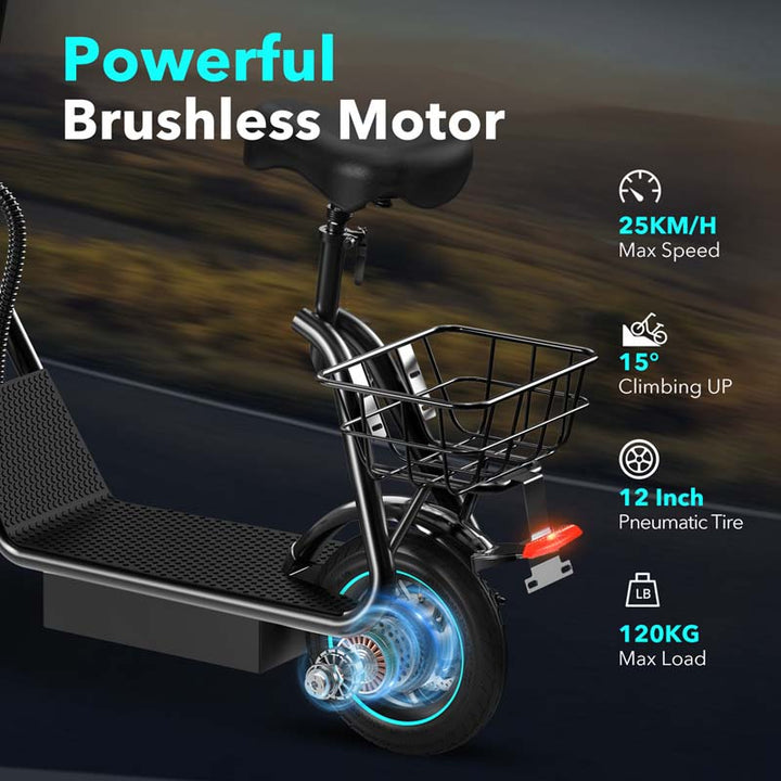 VMAX V12 Pro 600W Electric Scooter with 10-Inch Air Tires and Long-Range Battery