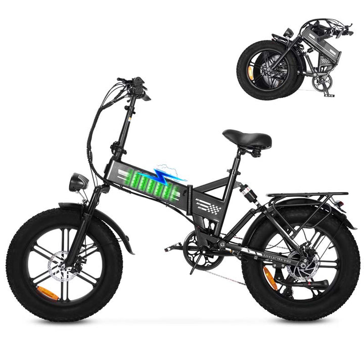 E20 20-Inch Fat Tire Electric Bike with 1000W Rear Motor Dual Suspension and 48V 15Ah Battery