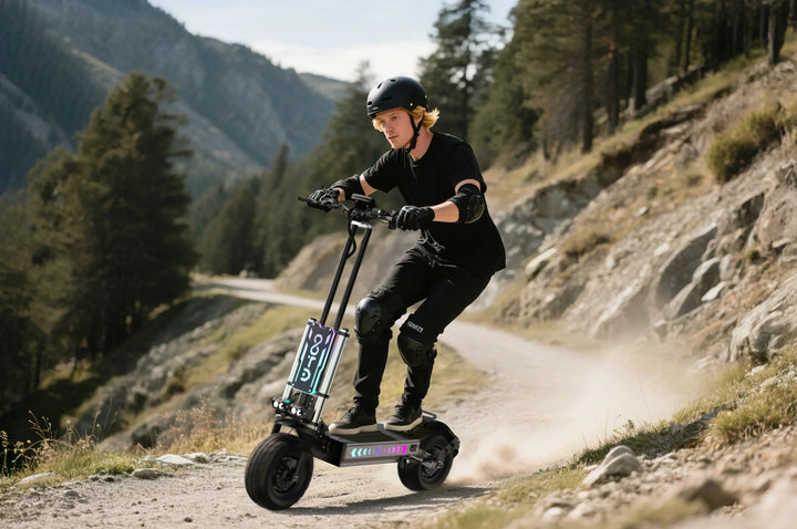 OOTD T90 Dual Drive Electric Scooter with NFC Unlock Hydraulic Suspension and Disc Brakes
