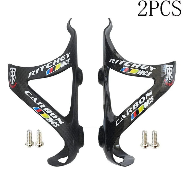 2Pcs Full Carbon Fiber Bike Water Bottle Cage - 23g Ultralight MTB Road Bottle Holder - High-Strength Aerodynamic Hydration Carrier (Matte/Glossy)