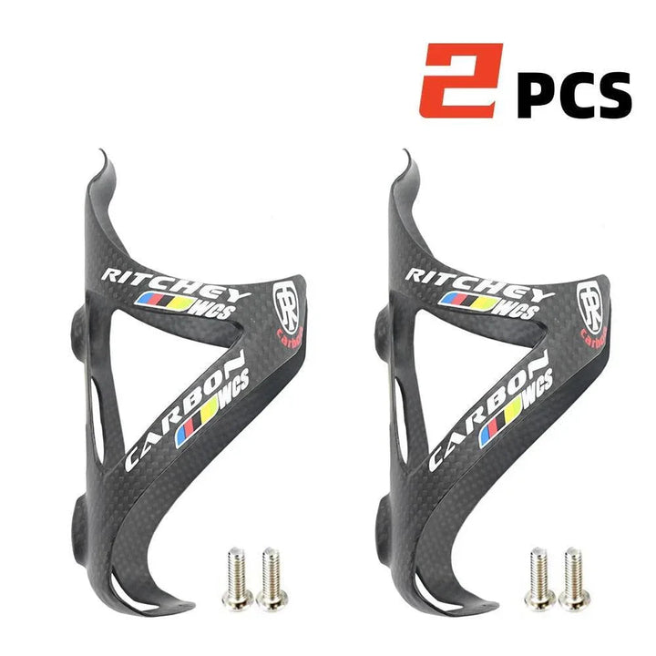2Pcs Full Carbon Fiber Bike Water Bottle Cage - 23g Ultralight MTB Road Bottle Holder - High-Strength Aerodynamic Hydration Carrier (Matte/Glossy)
