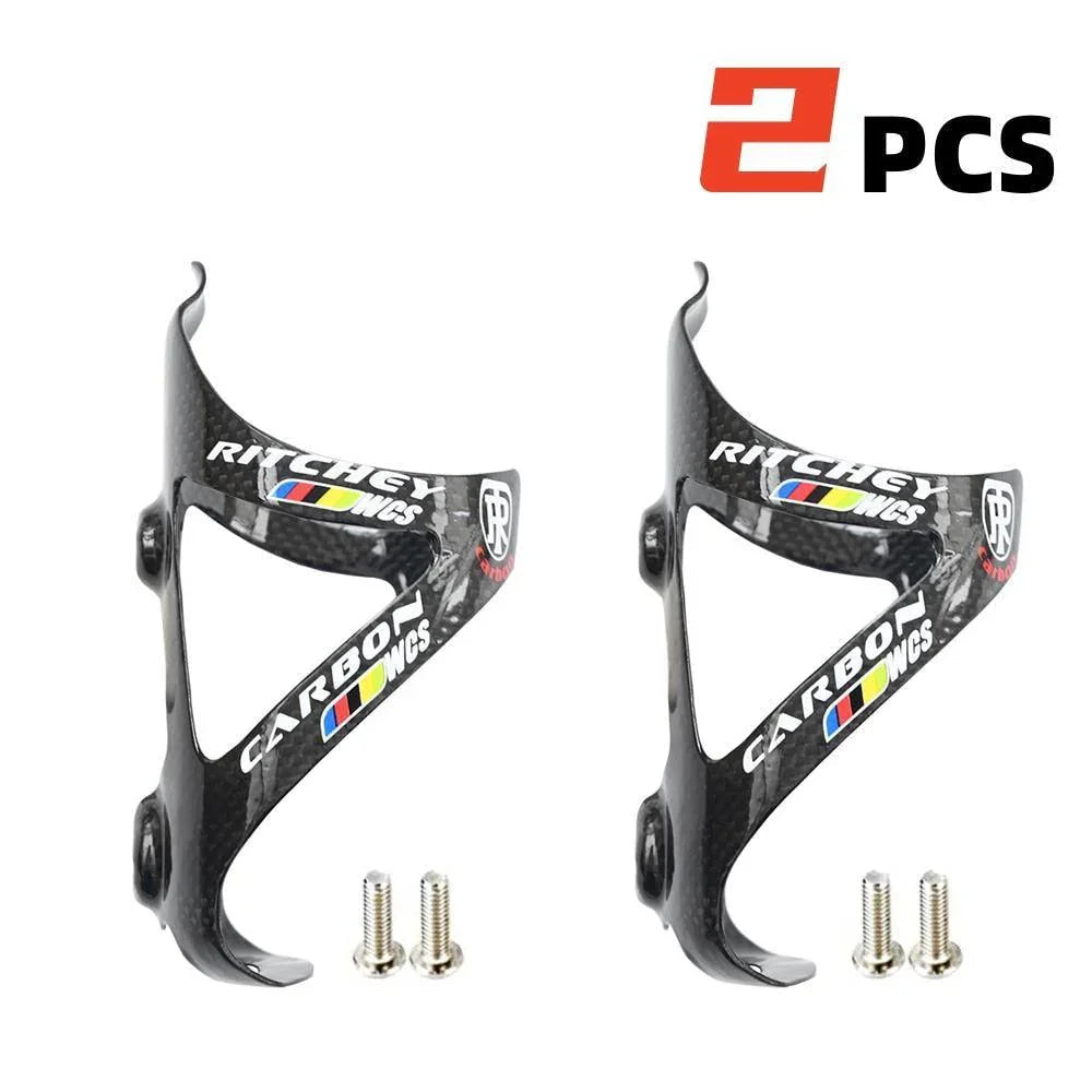 2Pcs Full Carbon Fiber Bike Water Bottle Cage - 23g Ultralight MTB Road Bottle Holder - High-Strength Aerodynamic Hydration Carrier (Matte/Glossy)