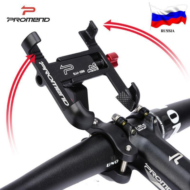 360° Rotatable Aluminum Bike Phone Mount - Adjustable Anti-Shake Handlebar Holder - CNC Alloy Smartphone Stand for MTB, Road Bike &amp; Motorcycle - Fits 55-95mm Devices