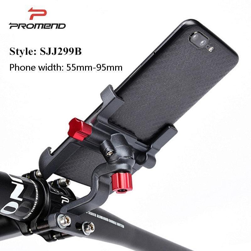 360° Rotatable Aluminum Bike Phone Mount - Adjustable Anti-Shake Handlebar Holder - CNC Alloy Smartphone Stand for MTB, Road Bike &amp; Motorcycle - Fits 55-95mm Devices