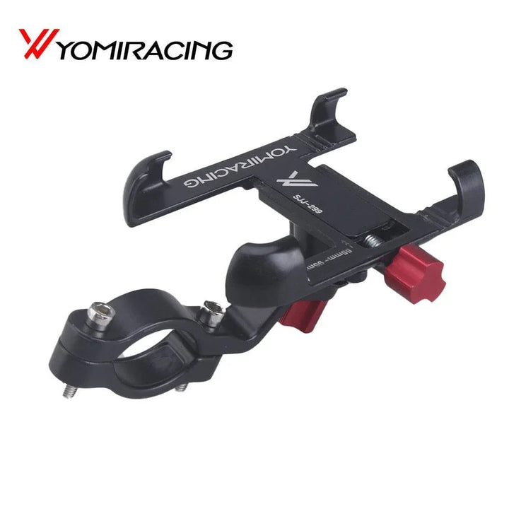 360° Rotatable Aluminum Bike Phone Mount - Adjustable Anti-Shake Handlebar Holder - CNC Alloy Smartphone Stand for MTB, Road Bike &amp; Motorcycle - Fits 55-95mm Devices
