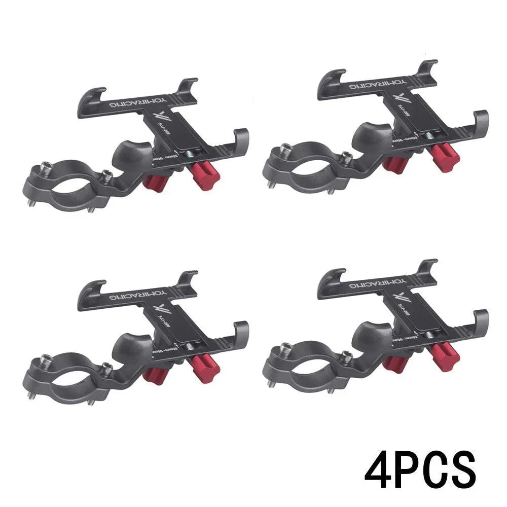 360° Rotatable Aluminum Bike Phone Mount - Adjustable Anti-Shake Handlebar Holder - CNC Alloy Smartphone Stand for MTB, Road Bike &amp; Motorcycle - Fits 55-95mm Devices