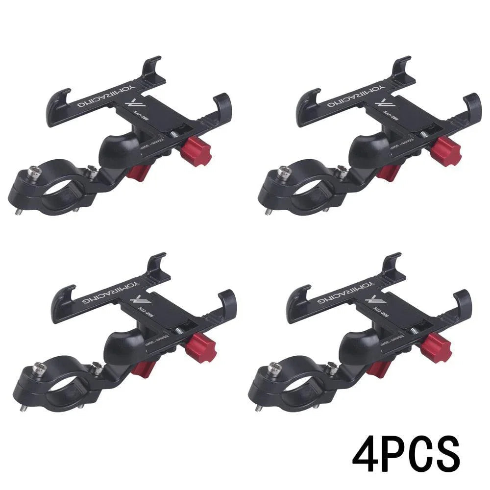 360° Rotatable Aluminum Bike Phone Mount - Adjustable Anti-Shake Handlebar Holder - CNC Alloy Smartphone Stand for MTB, Road Bike &amp; Motorcycle - Fits 55-95mm Devices