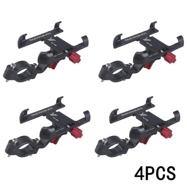 360° Rotatable Aluminum Bike Phone Mount - Adjustable Anti-Shake Handlebar Holder - CNC Alloy Smartphone Stand for MTB, Road Bike &amp; Motorcycle - Fits 55-95mm Devices