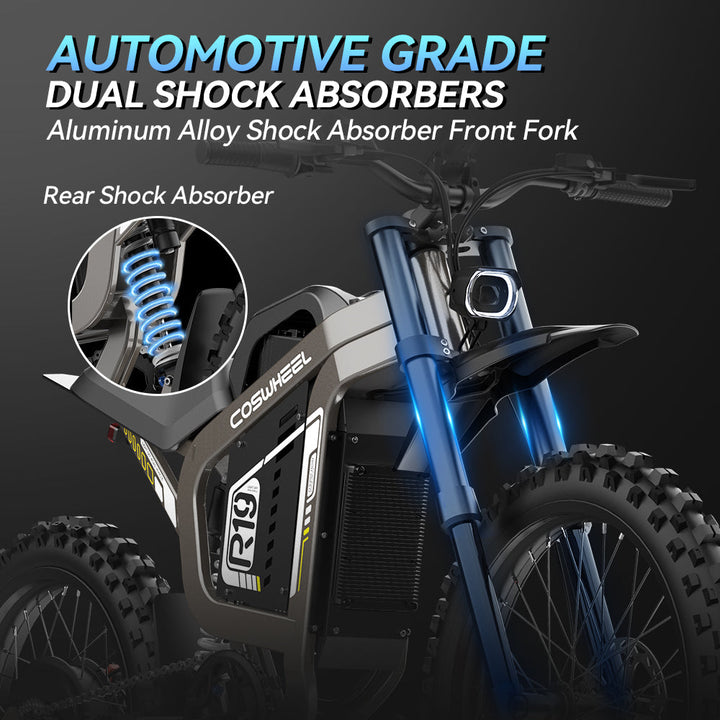 COSWHEEL R19 19" Off Road Electric Bike 3000W Motor 72V 40Ah Battery