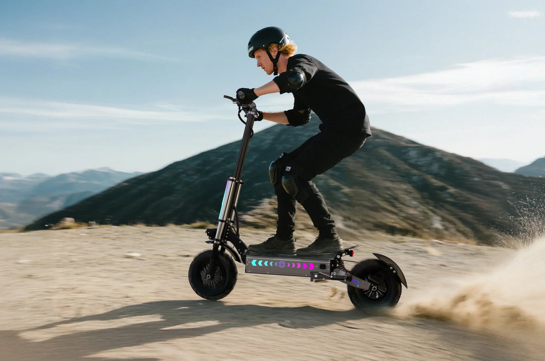 OOTD T90 Dual Drive Electric Scooter with NFC Unlock Hydraulic Suspension and Disc Brakes