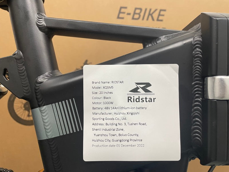 Lataa kuva gallerian katseluohjelmaan Ridstar H20 20-inch high-speed foldable e-bike with SHIMANO 7-speed gears6
