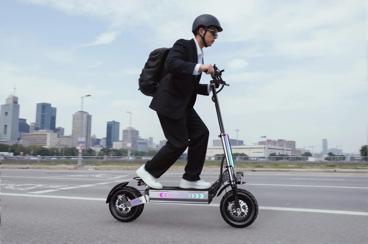OOTD T90 Dual Drive Electric Scooter with NFC Unlock Hydraulic Suspension and Disc Brakes