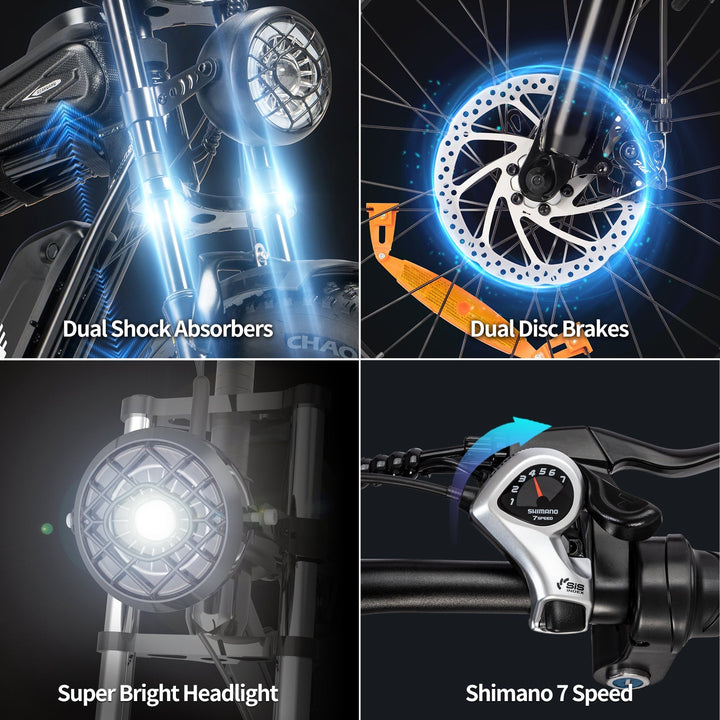 YVY C20 Lite 1000W Fat Tire Electric Bicycle | High-Efficiency Motor, 48V Battery