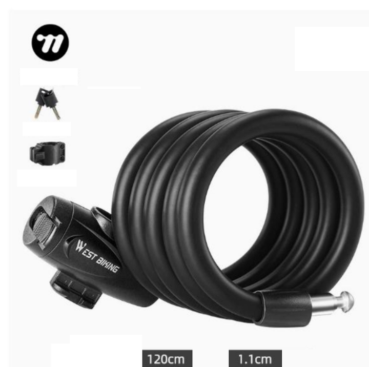 Portable Retractable Cable Bike Lock