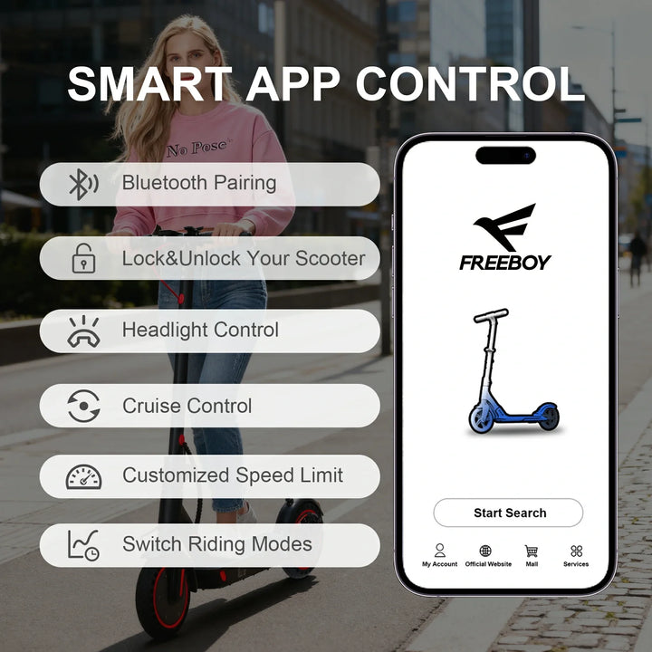 FREEBOY J03 Electric Scooter – 350W Motor, 19 mph
