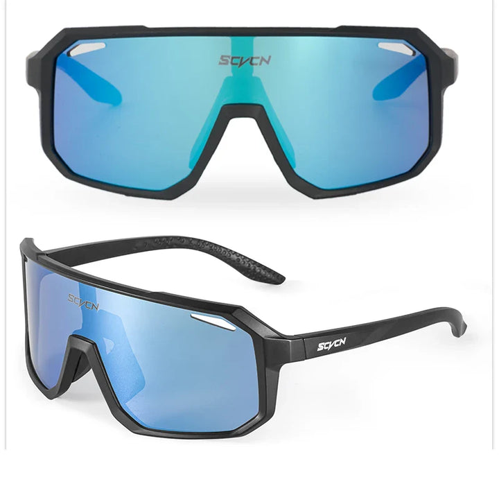 SCVCN UV400 Cycling Sunglasses - Ultralight 34g Sports Eyewear - HD Wide View Protection for Running, MTB, Golf &amp; Travel (PGXC-KE-X63)