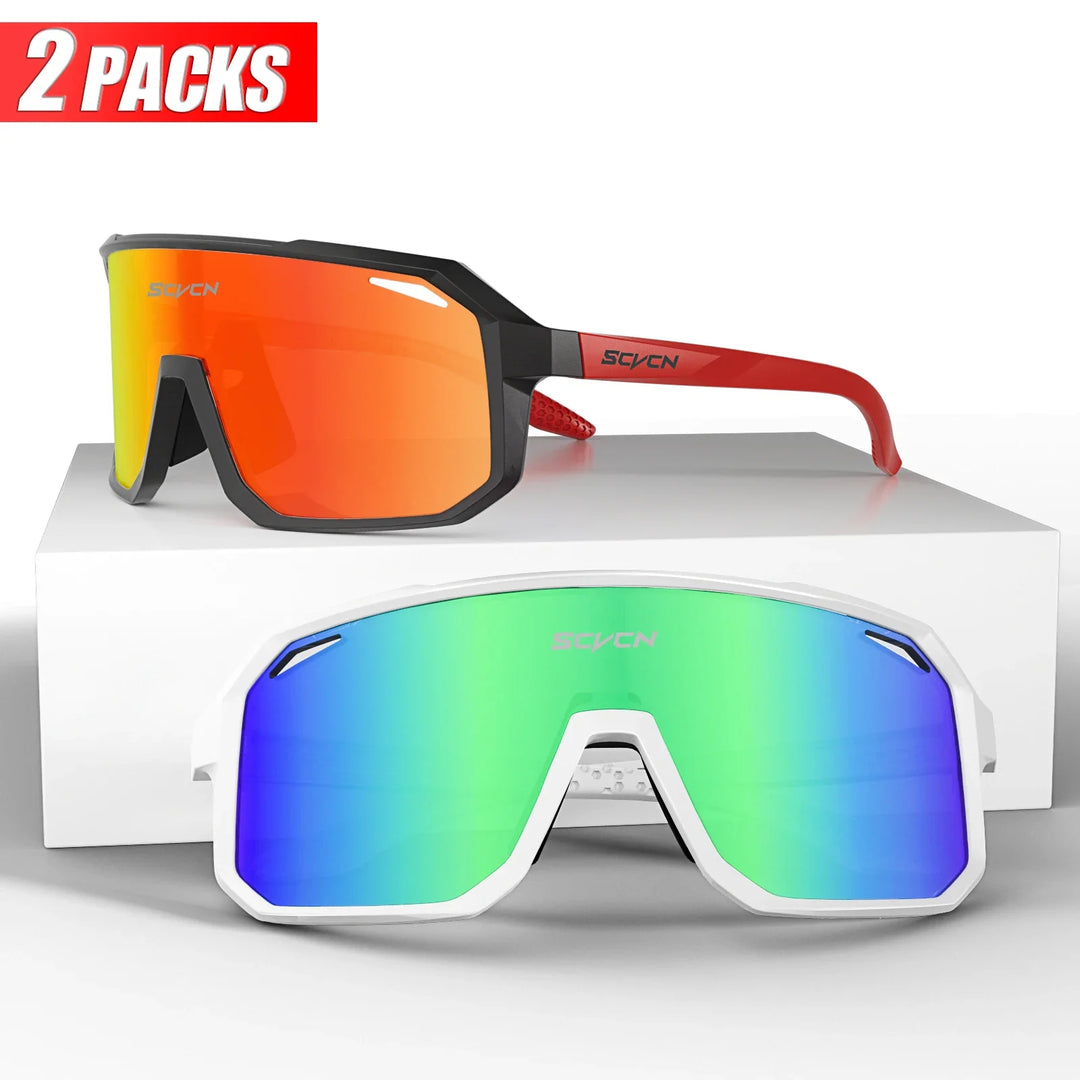 SCVCN UV400 Cycling Sunglasses - Ultralight 34g Sports Eyewear - HD Wide View Protection for Running, MTB, Golf &amp; Travel (PGXC-KE-X63)