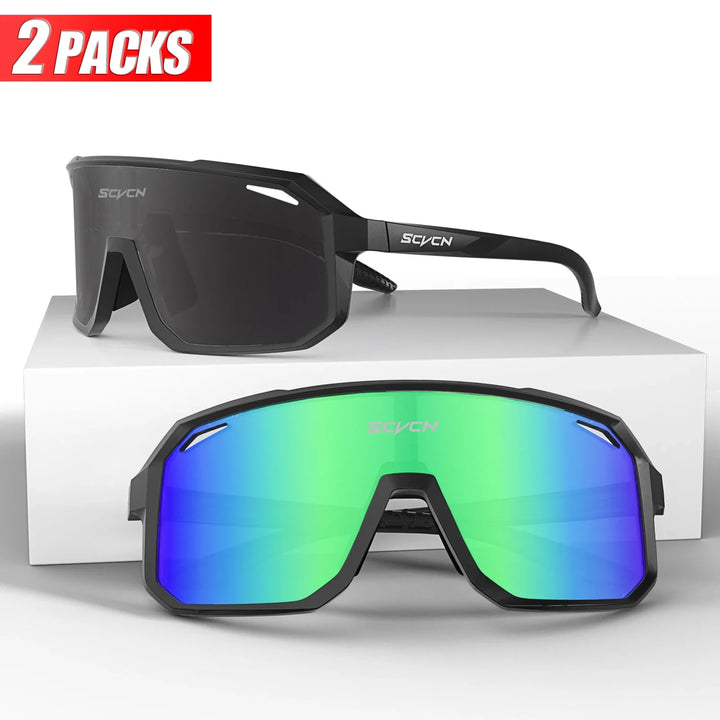 SCVCN UV400 Cycling Sunglasses - Ultralight 34g Sports Eyewear - HD Wide View Protection for Running, MTB, Golf &amp; Travel (PGXC-KE-X63)