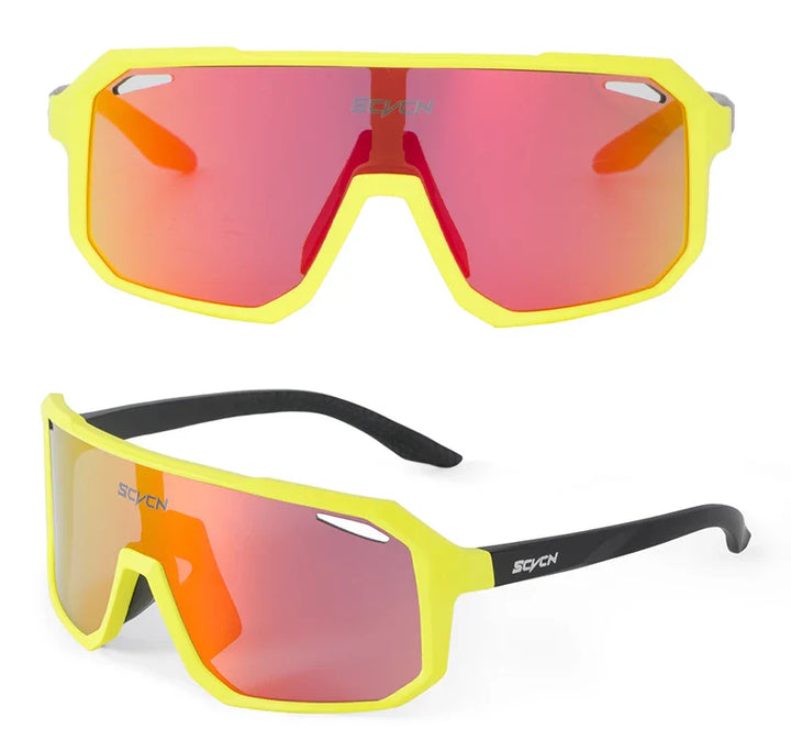 SCVCN UV400 Cycling Sunglasses - Ultralight 34g Sports Eyewear - HD Wide View Protection for Running, MTB, Golf &amp; Travel (PGXC-KE-X63)