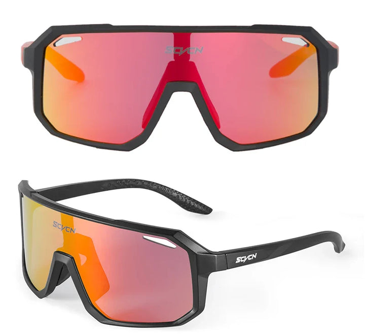 SCVCN UV400 Cycling Sunglasses - Ultralight 34g Sports Eyewear - HD Wide View Protection for Running, MTB, Golf &amp; Travel (PGXC-KE-X63)