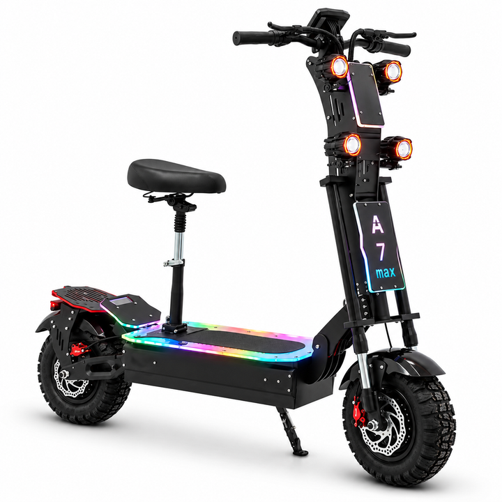 EBIKESZ A7 MAX 13" Off-Road Electric Scooter | 10000W Dual Motors (2*5000W), 72V 50Ah Battery, 59 MPH, Hydraulic Suspension Foldable High-Performance E-Scooter