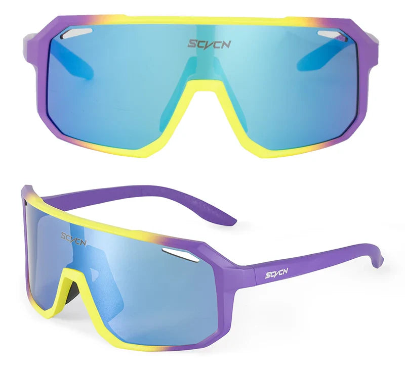 SCVCN UV400 Cycling Sunglasses - Ultralight 34g Sports Eyewear - HD Wide View Protection for Running, MTB, Golf &amp; Travel (PGXC-KE-X63)