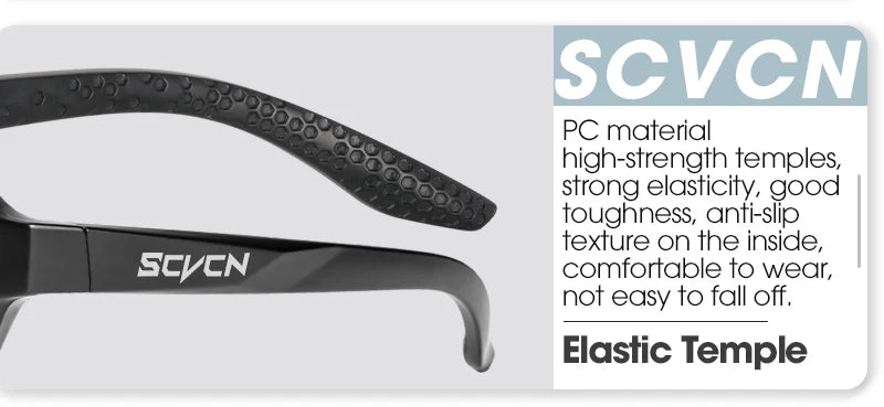 SCVCN UV400 Cycling Sunglasses - Ultralight 34g Sports Eyewear - HD Wide View Protection for Running, MTB, Golf &amp; Travel (PGXC-KE-X63)