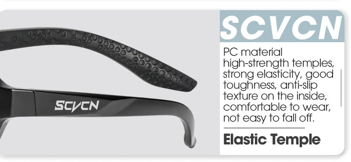SCVCN UV400 Cycling Sunglasses - Ultralight 34g Sports Eyewear - HD Wide View Protection for Running, MTB, Golf &amp; Travel (PGXC-KE-X63)