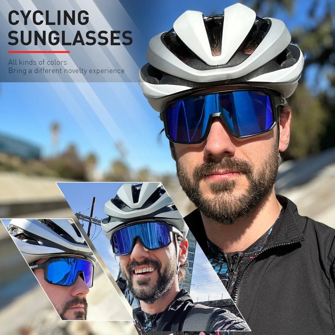 SCVCN UV400 Cycling Sunglasses - Ultralight 34g Sports Eyewear - HD Wide View Protection for Running, MTB, Golf &amp; Travel (PGXC-KE-X63)