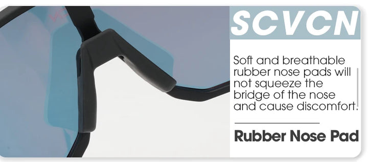 SCVCN UV400 Cycling Sunglasses - Ultralight 34g Sports Eyewear - HD Wide View Protection for Running, MTB, Golf &amp; Travel (PGXC-KE-X63)
